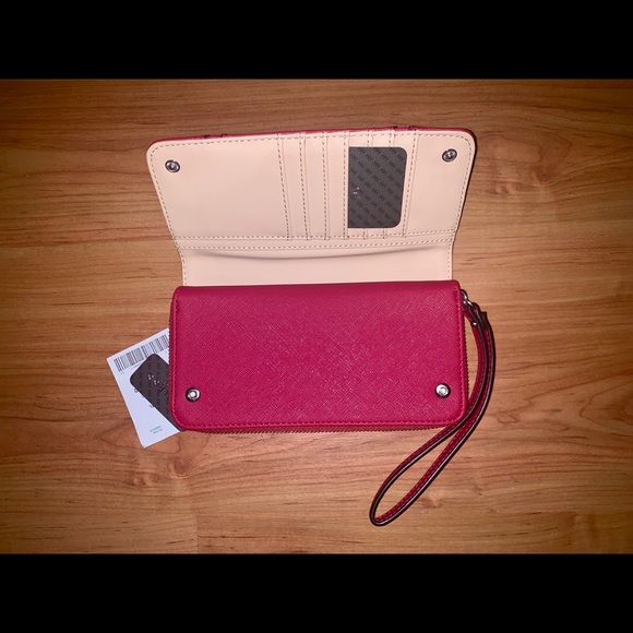 GUESS Zip Around Wallet In Color Punch - Picture 4 of 8